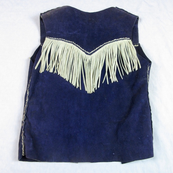 VTG Handmade Western Fringe Leather Vest Sz S - Picture 2 of 8